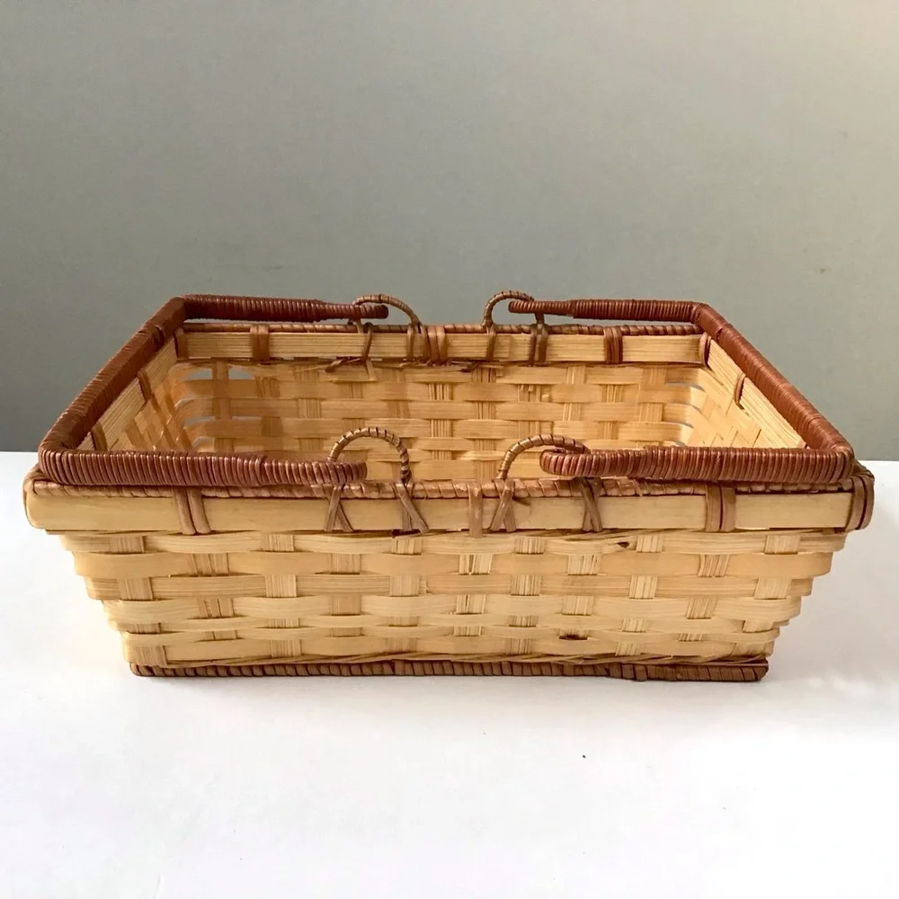 Vintage rectangular wicker